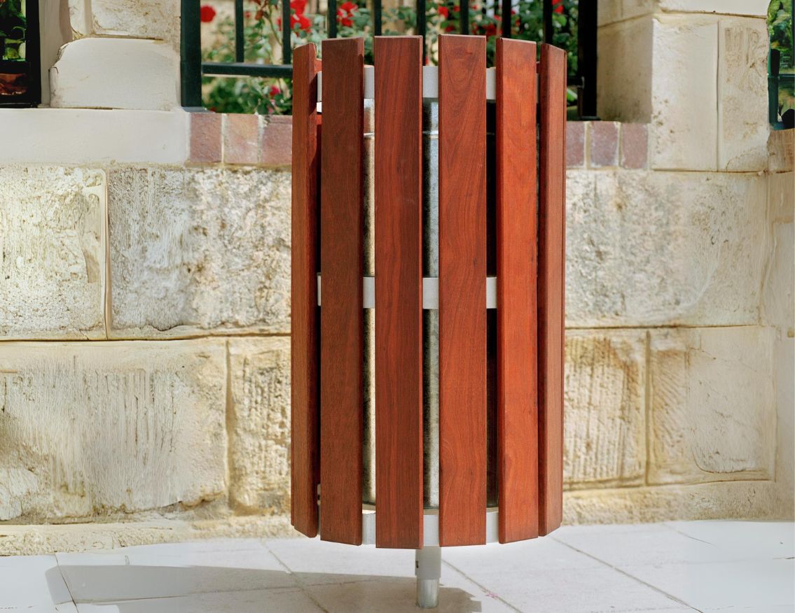 ForPark Wood and Metal Bin